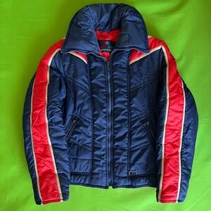 Vintage White Stag ActionSports Ski Jacket Mens Medium Navy Red Puffer 70s 80s